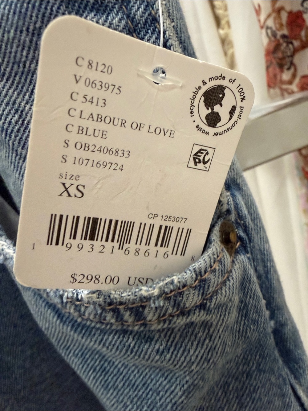 We The Free Blue Patchwork Heart Denim Overall dress - Picture 6 of 7